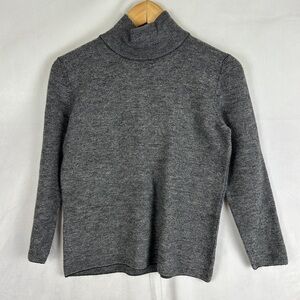 BASE MILANO 100% Merino Wool Mock Neck Sweater Base‎ Layer Women's XS Grey